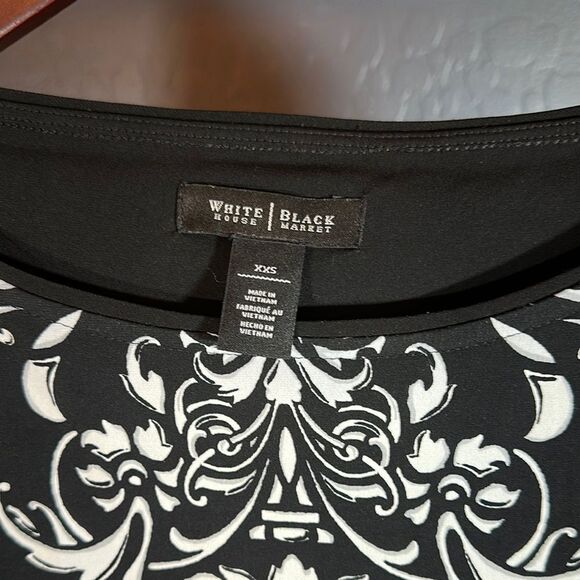 White House Black Market Black and White Sheath Dress Long Sleeve - Picture 2 of 3